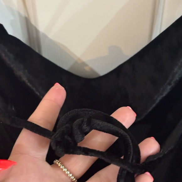 velvet black dress tie up sexy 90s style Y2k - Picture 5 of 6